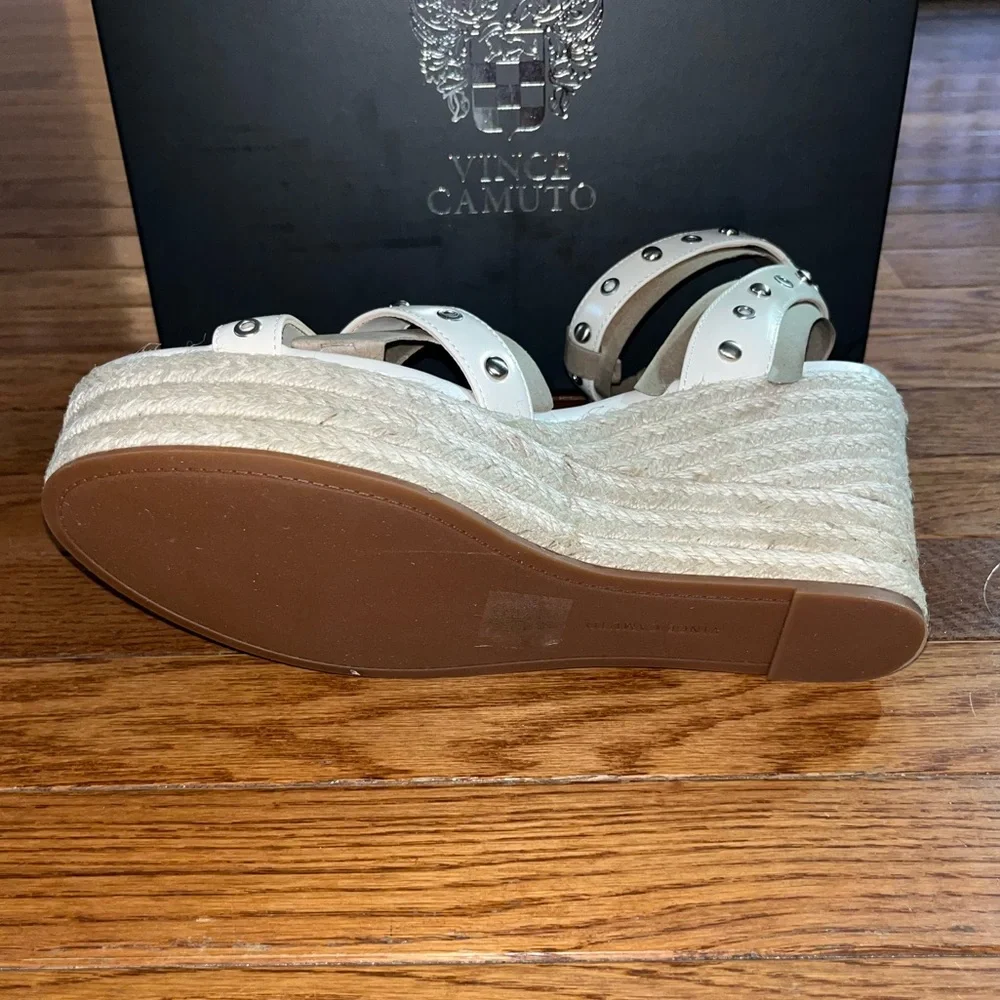 Vince Camuto Feegella Jute Covered Wedge Platform Sandal Warm Vanilla Women's 11